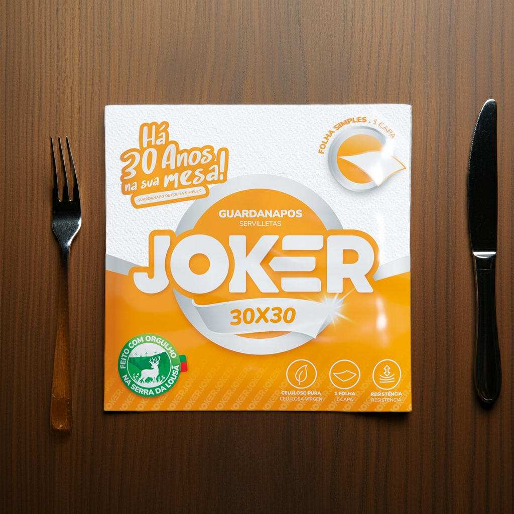 Guardanapo Joker 30x30cm Folha Simples para Cafés e Restaurantes
