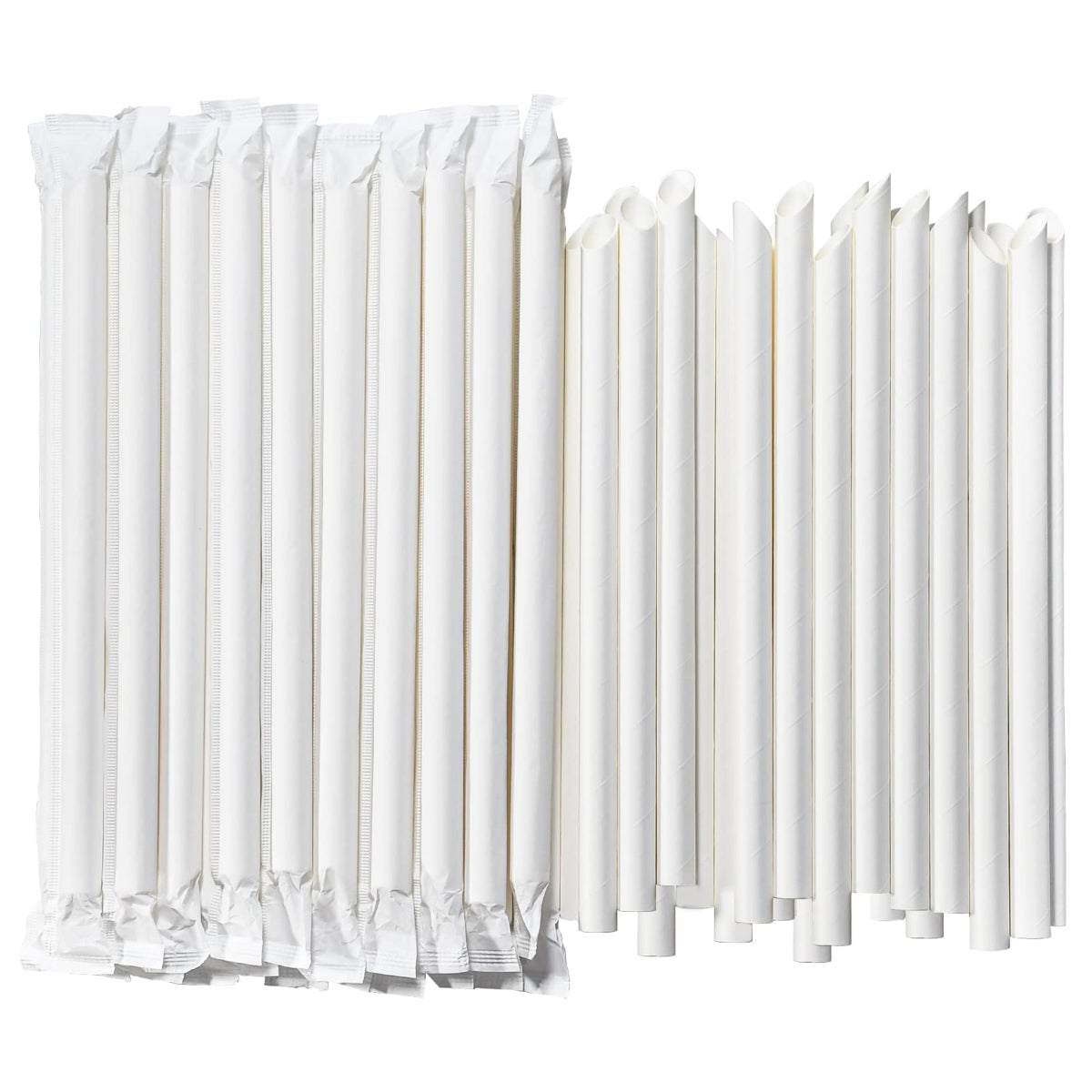Palhinhas de Papel Descartáveis Embaladas Individualmente