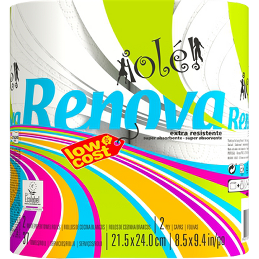 Rolo Cozinha Renova Olé 48 Rolos – Extra Resistente e Absorvente