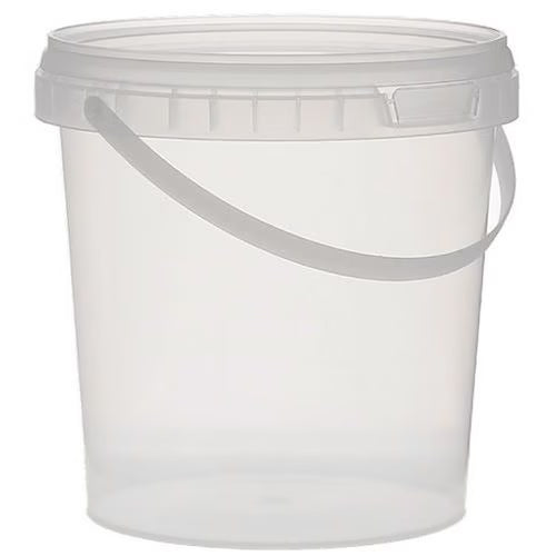 Balde Transparente 1L com Tampa e Asa – Armazenamento Seguro