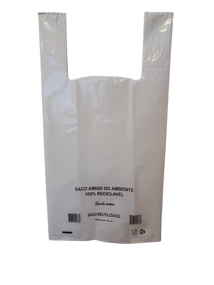 Saco de Alça Branco Sustentável - 100% Reciclável e Prático