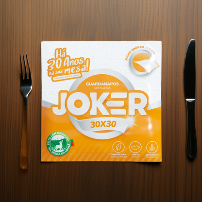 Guardanapo Joker 30x30cm Folha Simples para Cafés e Restaurantes
