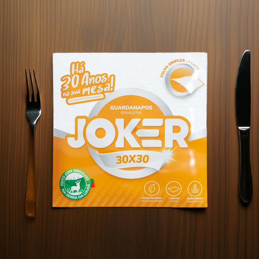 Guardanapo Joker 30x30cm Folha Simples para Cafés e Restaurantes