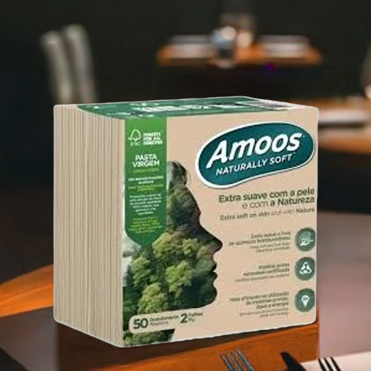 Guardanapo 40x40 Amoos Naturally Soft | Toque suave e alta absorção
