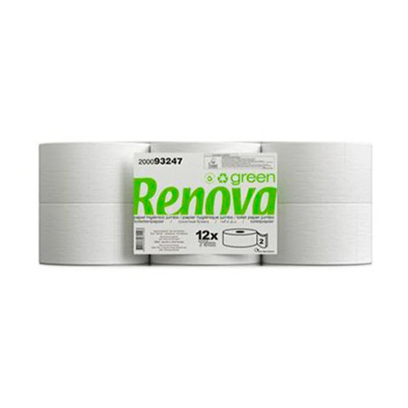 Papel Higiénico Jumbo Renovagreen 2F – Pack 12 Rolos