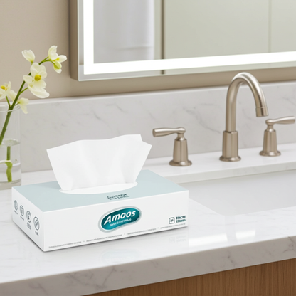 Lenços Faciais Amoos– Caixa 24 Packs x 100 Unidades