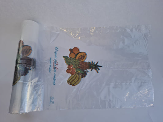 Rolo PEBD Impresso Fruta 1Kg — Embalagem prática e resistente