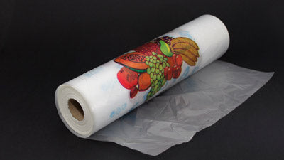 Saco em Rolo PEAD Impresso — Prático para Fruta, Pão e Peixe