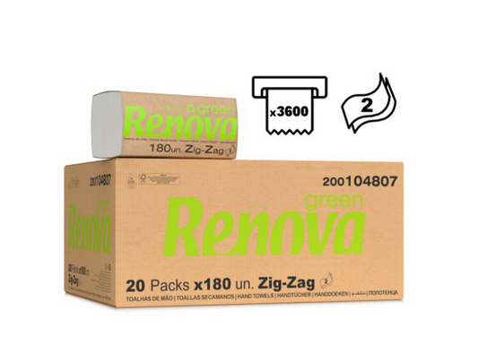 Toalhas de Mão Renovagreen Zig-Zag | Absorção e Sustentabilidade