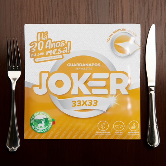 Guardanapo Joker 33x33 Folha Simples para Restaurantes e Cafés