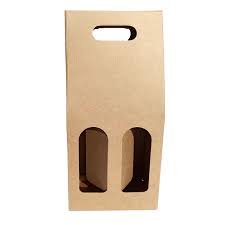 Caixa para 2 Garrafas Kraft – 152x75x417 Pack 20 Unidades