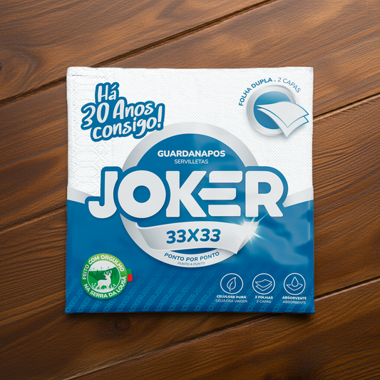 Guardanapo Joker 33x33 Ponto por Ponto — 100% fibra virgem, resistente e ecológico