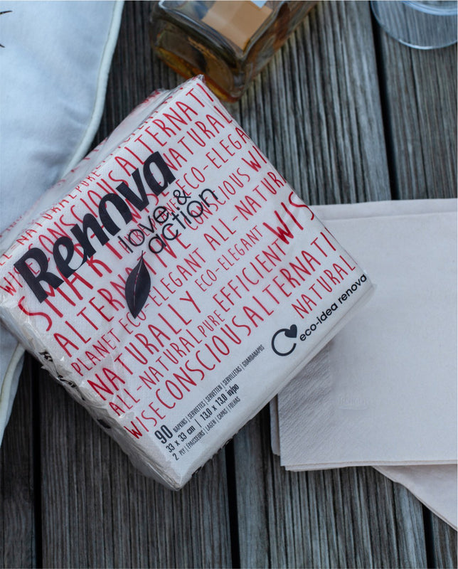 Guardanapos 33x33 Renova Love & Action Sustentáveis e Resistentes