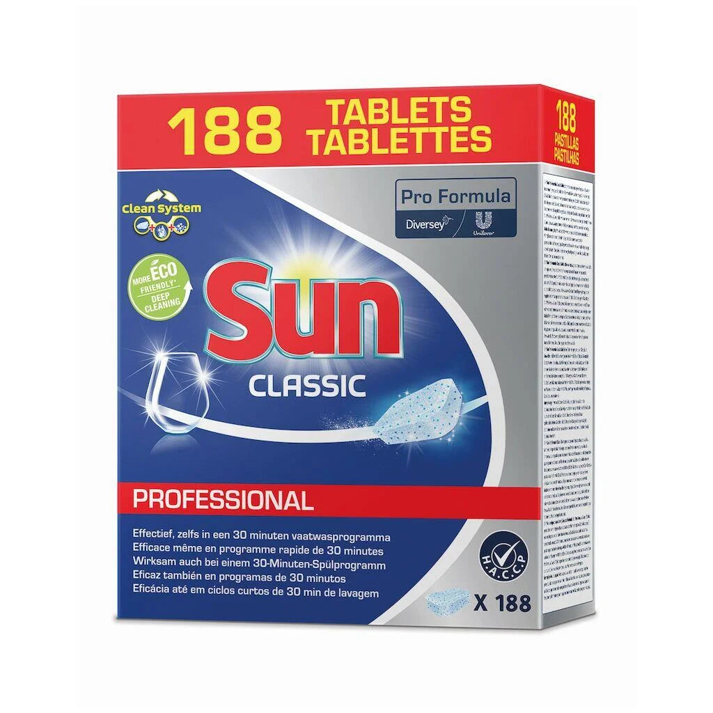 Pastilhas para Máquina de Lavar Louça Sun Pro Formula Classic – 188 Unidades