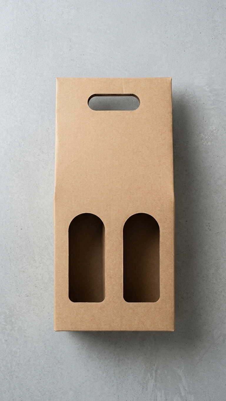 Caixa para 2 Garrafas Kraft – 152x75x417 Pack 20 Unidades