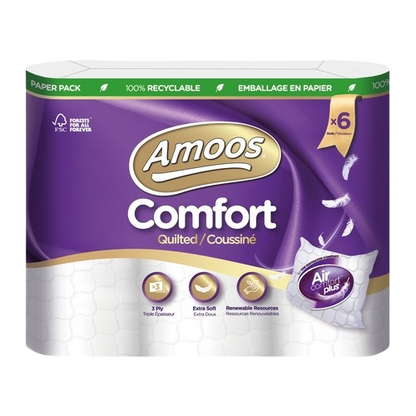 Papel Higiénico Amoos Comfort Quilted – Maciez Extra Diário