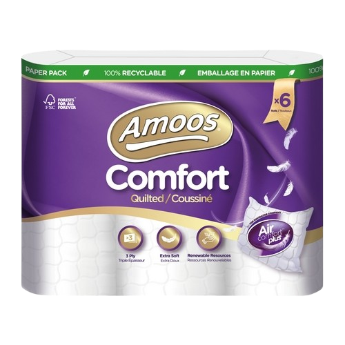 Papel Higiénico Amoos Comfort Quilted – Maciez Extra Diário